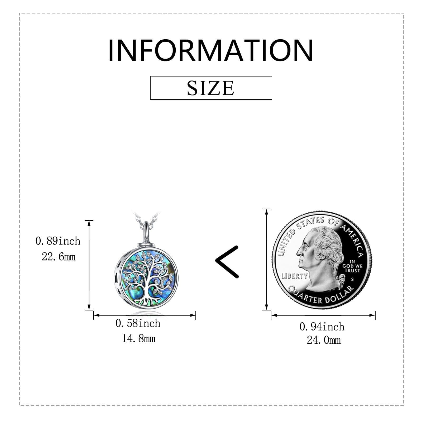image-Sterling Silver Tree of Life Urn Necklaces for Ashes Cremation Jewelry