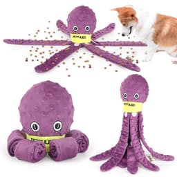 image-Dog Snuffle Toy Dog Plush Octopus Toys, Dog Puzzle Games Interactive Puppy Toys Chew Toys Slow Feeding Games