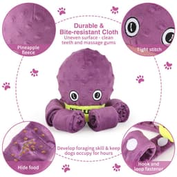 image-Dog Snuffle Toy Dog Plush Octopus Toys, Dog Puzzle Games Interactive Puppy Toys Chew Toys Slow Feeding Games