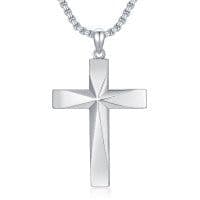 image-925 Sterling Silver Cross Pendant Necklace With Christian Bible Verse
