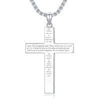 image-925 Sterling Silver Cross Pendant Necklace With Christian Bible Verse