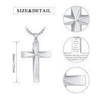 image-925 Sterling Silver Cross Pendant Necklace With Christian Bible Verse