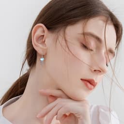 image-Sterling Silver Ocean Jellyfish Moonstone Dangle Earrings Jewelry Gifts for Women