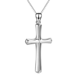 image-Sterling Silver Religious Cross Pendant Faith Hope Love Necklace Birthday Jewelry Gifts Unisex