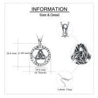 image-Wiccan Necklace Runes Pendant Viking Jewelry in Sterling Silver