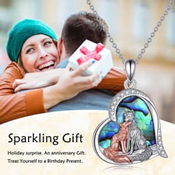 image-Sterling Silver Kitsune Fox Heart Pendant Necklace Jewelry Gifts