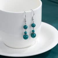 image-Turquoise Earrings for Women Sterling Silver Hooks Dangle Drop Earrings for Girls Gifts