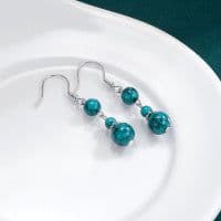 image-Turquoise Earrings for Women Sterling Silver Hooks Dangle Drop Earrings for Girls Gifts
