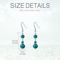 image-Turquoise Earrings for Women Sterling Silver Hooks Dangle Drop Earrings for Girls Gifts