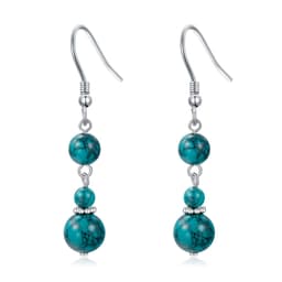 image-Turquoise Earrings for Women Sterling Silver Hooks Dangle Drop Earrings for Girls Gifts