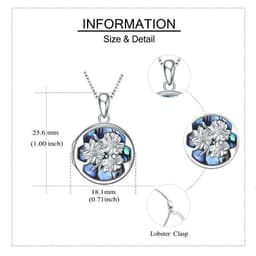 image-Personalized Flower Photo Locket Necklace 925 Sterling Silver Photo Pendant