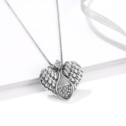 image-925 Sterling Silver Guardian Angel Wing Pendant Necklace for Women