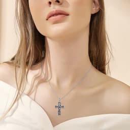 image-Cross Necklace Sterling Silver Cross Faith Celtic Dragon Jewelry for Women Men