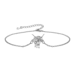 image-925 Sterling Silver Highland Cow Anklet Braclet Animal Jewelry Gifts