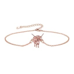 image-925 Sterling Silver Highland Cow Anklet Braclet Animal Jewelry Gifts