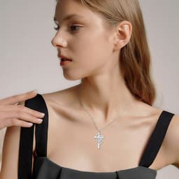 image-Cross Sterling Silver Ashes Urn Heart Pendant Necklace As Cremation Keepsake Jewelry