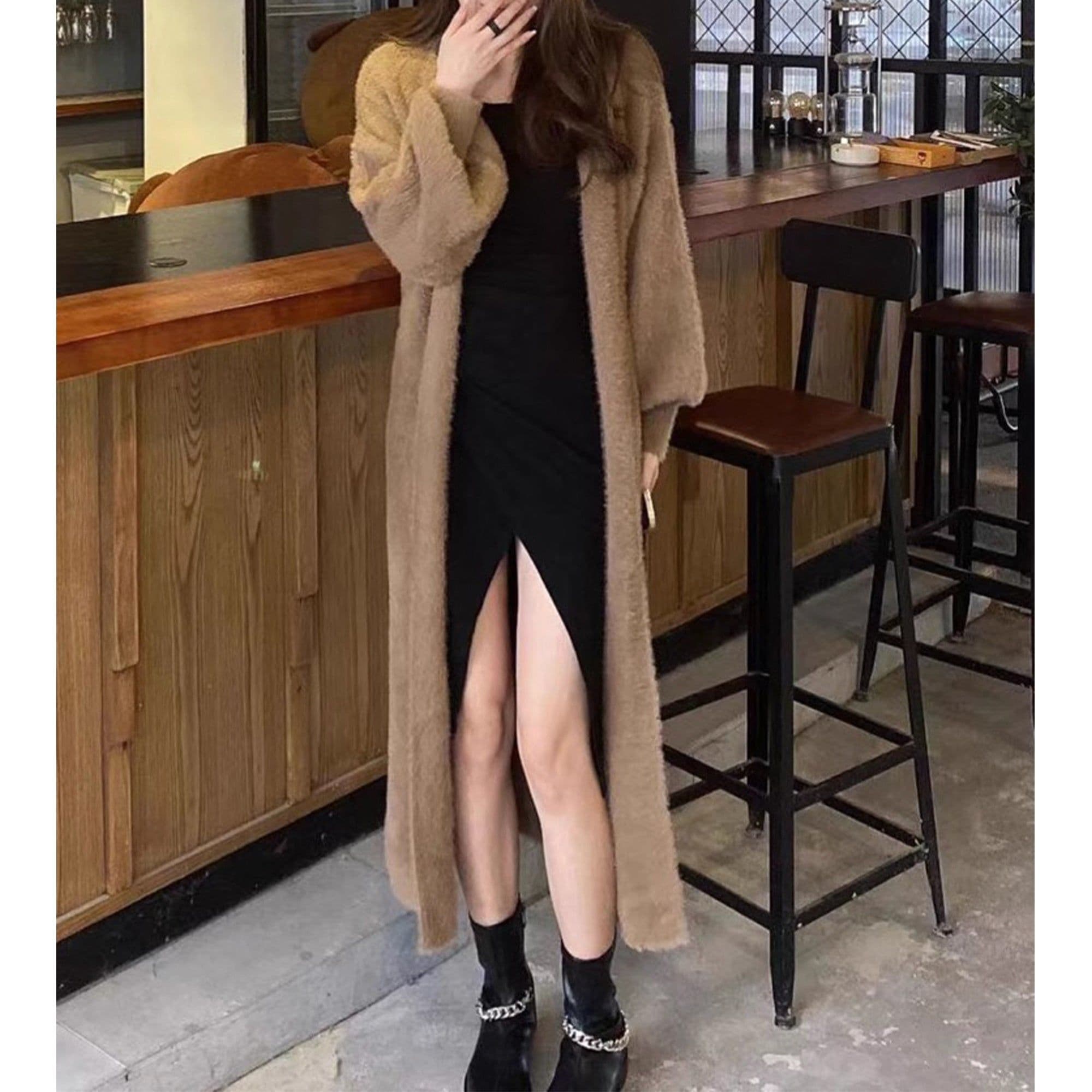 image-Soft Long Cardigan Coat, Trendy Leisure Warm Sweater, Basic Cozy Soft Daily Outfit, Office Wear Sweater, Cozy Knitted Retro Outfit