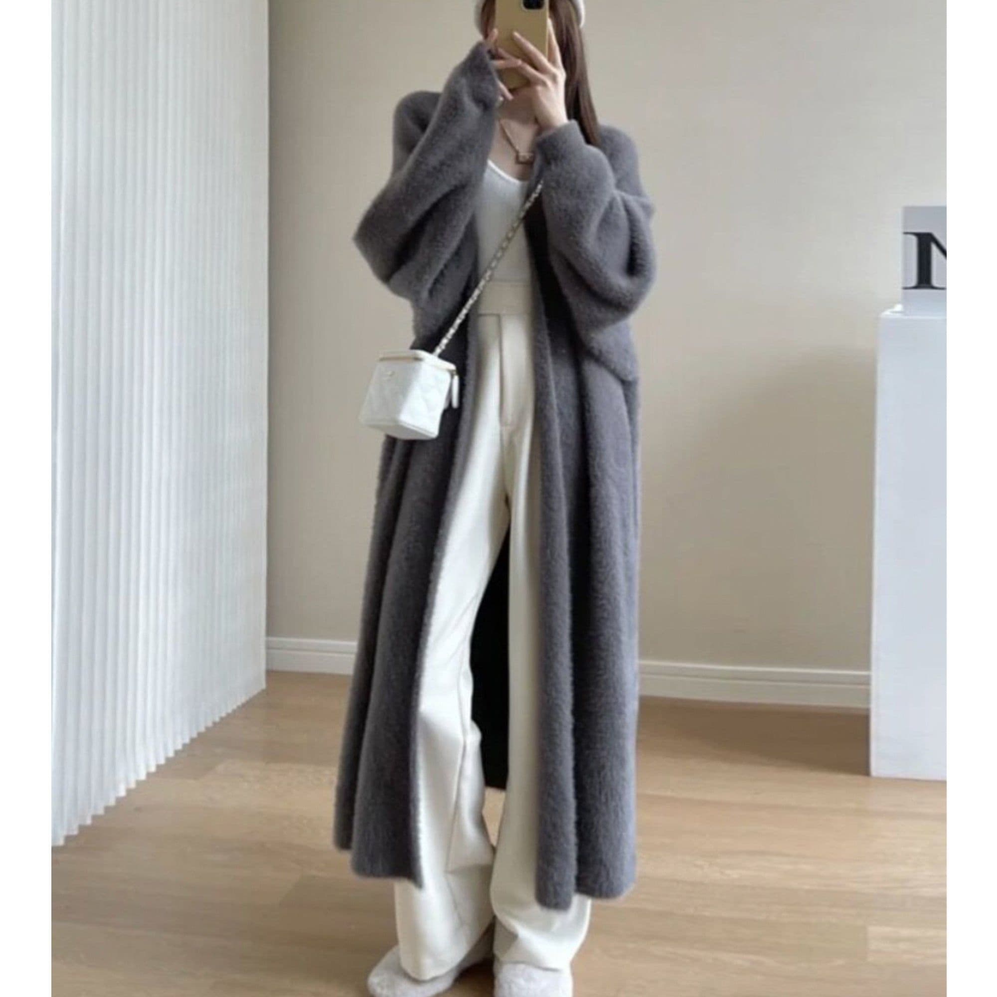 image-Soft Long Cardigan Coat, Trendy Leisure Warm Sweater, Basic Cozy Soft Daily Outfit, Office Wear Sweater, Cozy Knitted Retro Outfit