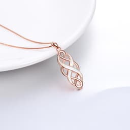 image-Sterling Silver Irish Celtic Knot Opal Pendant Necklace Infinity Love Necklace Gift