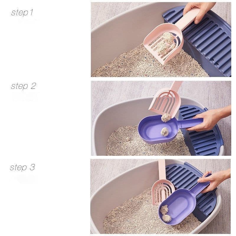 image-Cat Litter Scoop Self-cleaning Cat Litter Box Shovel Kitty Litter Scoop For Sandbox Kitty Litter Tray Shovel Poop Cats Supplies