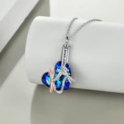 image-Sterling Silver Dragonfly Crystal Urn Pendant Necklace as Gifts for Women