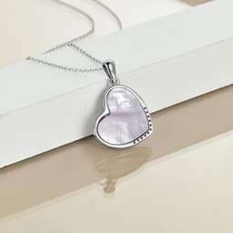 image-Sterling Silver Girls Embrace Horse Heart Pendant Necklace for Women Girls