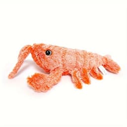 image-Pet Gravity Shrimp Plush Toy USB Charging Simulate Lobster Electric Jumping Cat Toys, Simulation Lobster Dog Toy, USB Charging With Catnip Plush Cat Toy, Pet Dog Cats Stuffed Interactive Toy