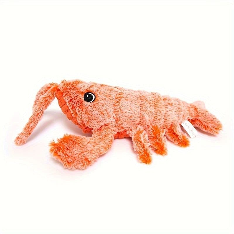 image-Pet Gravity Shrimp Plush Toy USB Charging Simulate Lobster Electric Jumping Cat Toys, Simulation Lobster Dog Toy, USB Charging With Catnip Plush Cat Toy, Pet Dog Cats Stuffed Interactive Toy