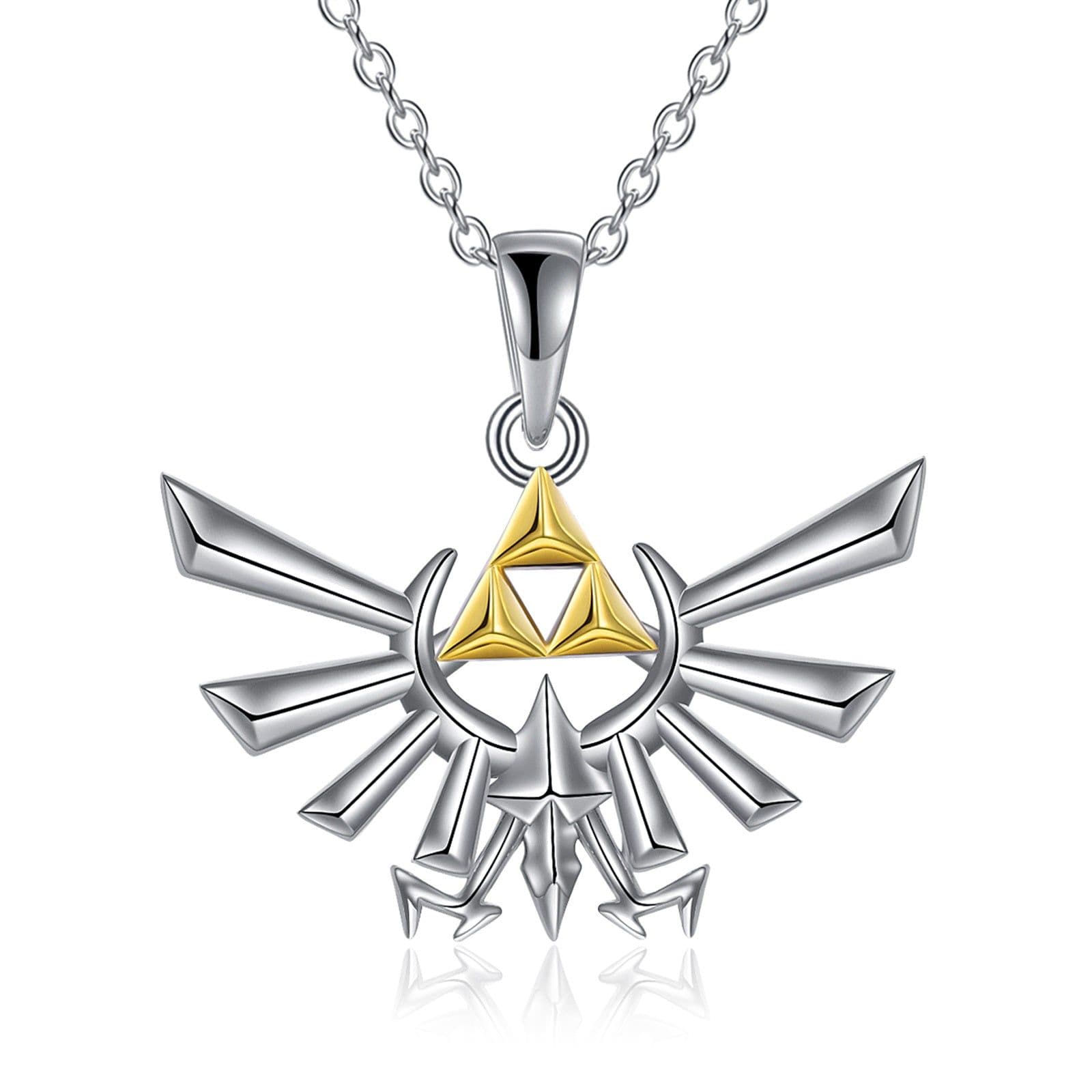 image-Sterling Silver Anime Zelda Pendant Necklace Jewelry Gifts For Men & Women