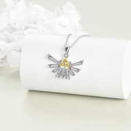 image-Sterling Silver Anime Zelda Pendant Necklace Jewelry Gifts For Men & Women