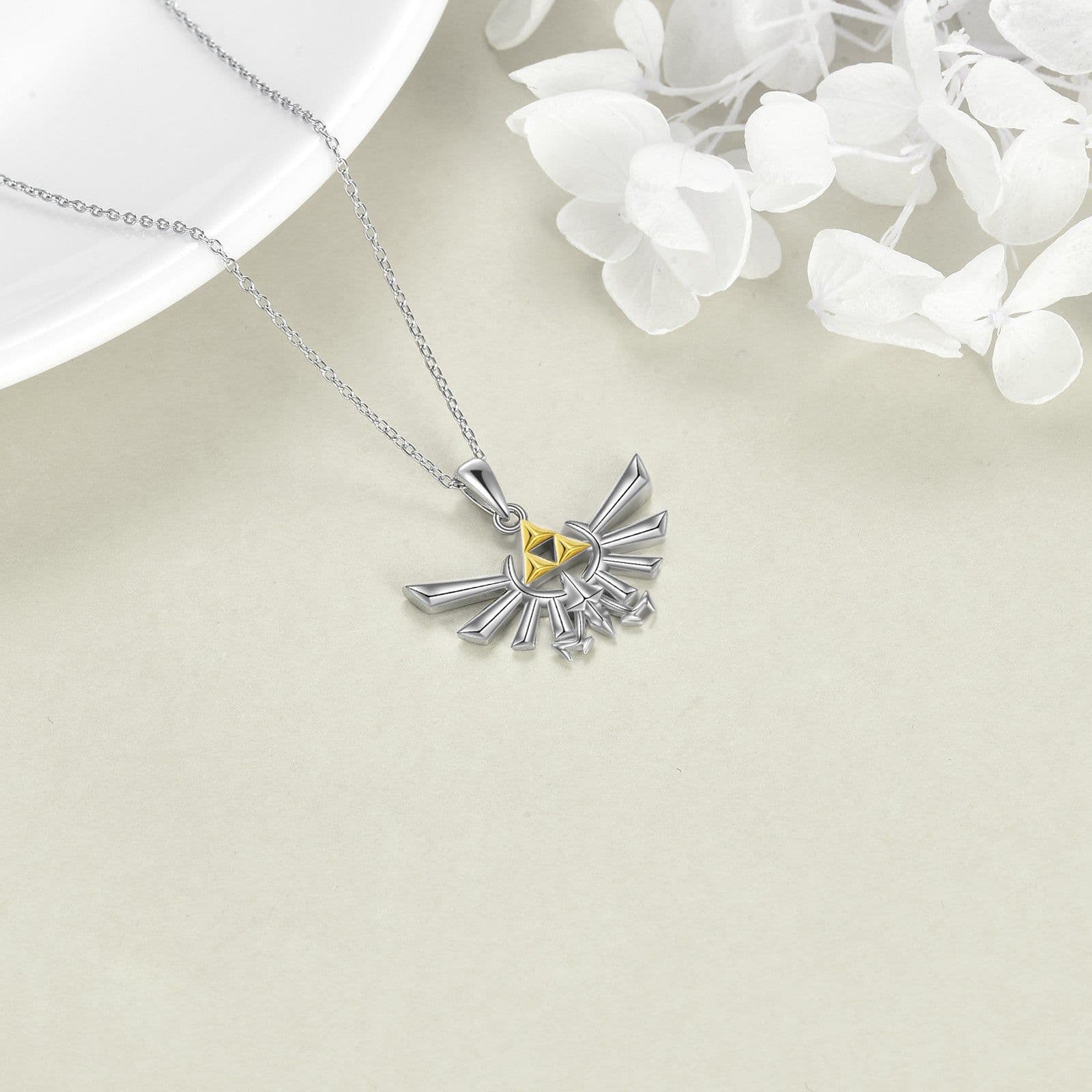 image-Sterling Silver Anime Zelda Pendant Necklace Jewelry Gifts For Men & Women
