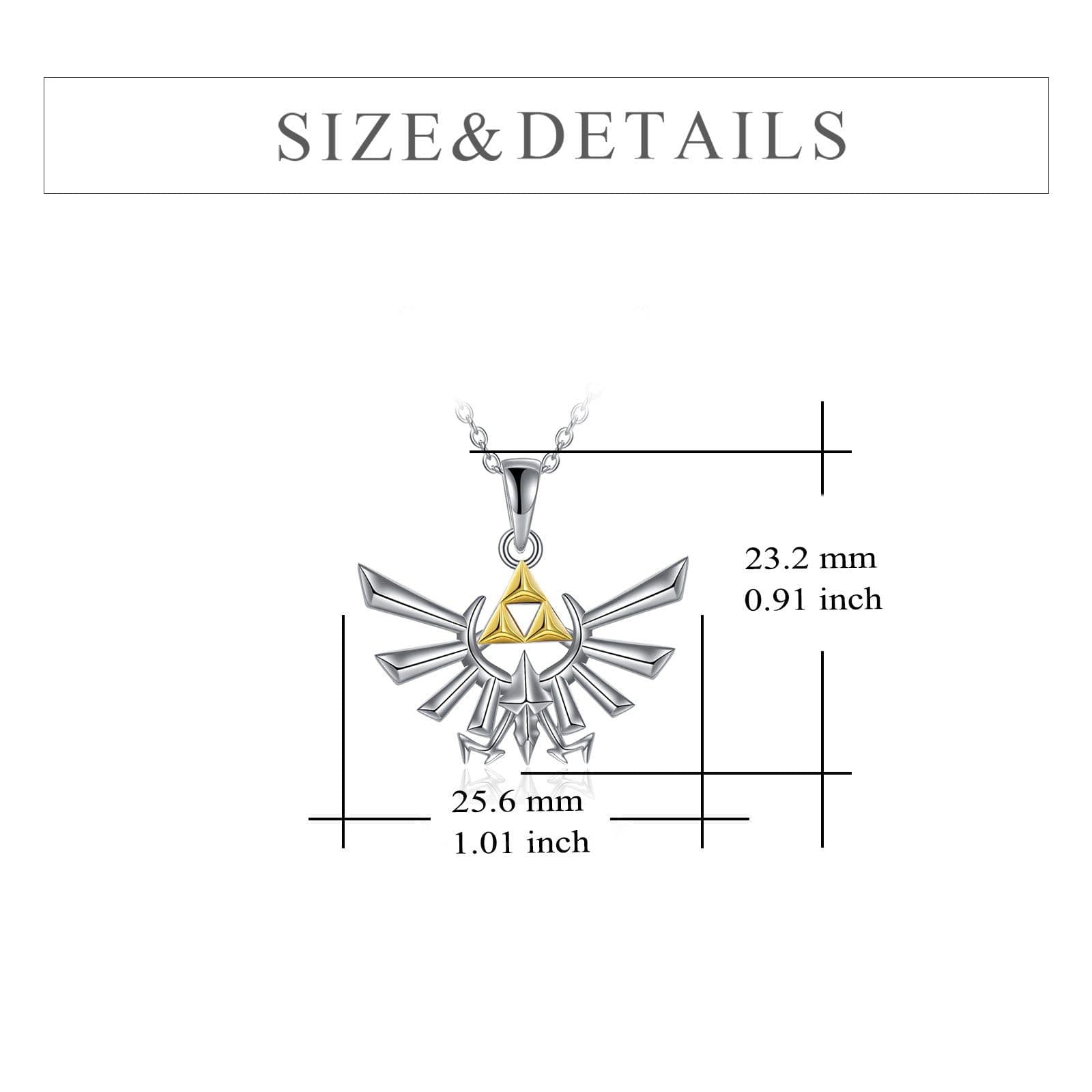 image-Sterling Silver Anime Zelda Pendant Necklace Jewelry Gifts For Men & Women