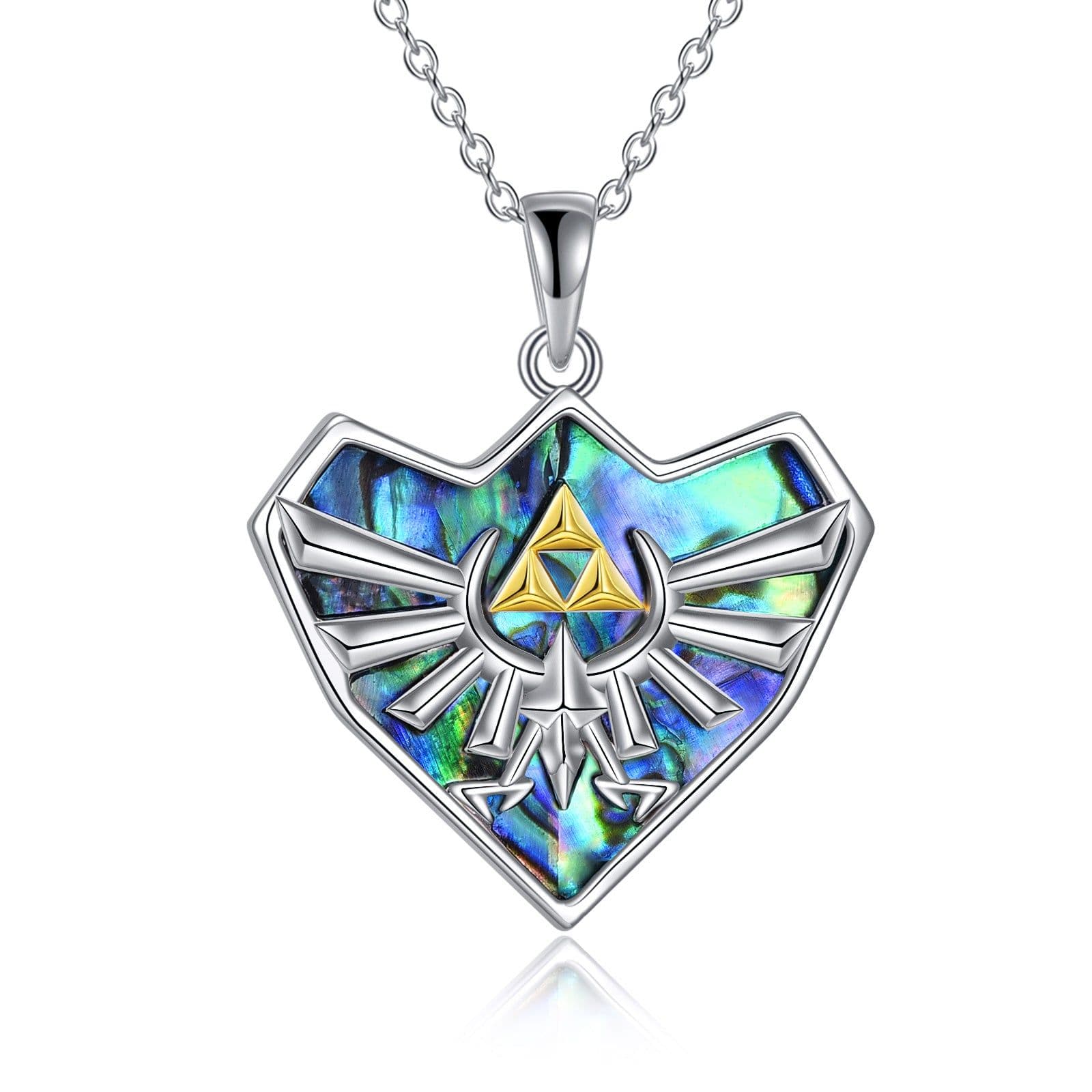 image-Sterling Silver Anime Zelda Pendant Necklace Jewelry Gifts For Men & Women