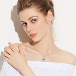 image-I Love You 100 Languages Heart Infinity Projection Necklace