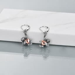 image-Sloth Leverback Dangle Drop Earrings Jewelry in Yellow Gold Plated Sterling Silver