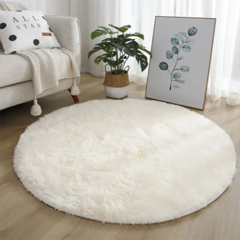 image-Super Soft Plush Round Rug Mat Fluffy White Carpets For Living Room Home Decor Bedroom Kid Room Decoration Salon Thick Pile Rug