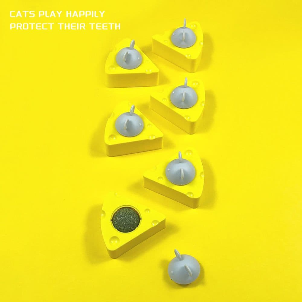 image-Pet Cat Catnip Toy Balls, Cheese Catnip Ball Nature Edible Cat Silvervine Chew Toys, Teeth Cleaning Self-entertainment Cat Stick Pet Toy Healthy Kitten Wall Treats, Teeth Cleaning Toys For Indoor Cats