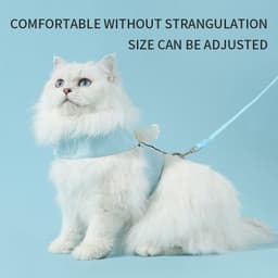 image-Adjustable Pet Cat Leash Set, Angel Wings Design, Breathable, And Soft For Comfort Cat Harness And Leash Set, Adjustable Gradient Kitten Harness Escape Proof Harness With Leash For Kitty