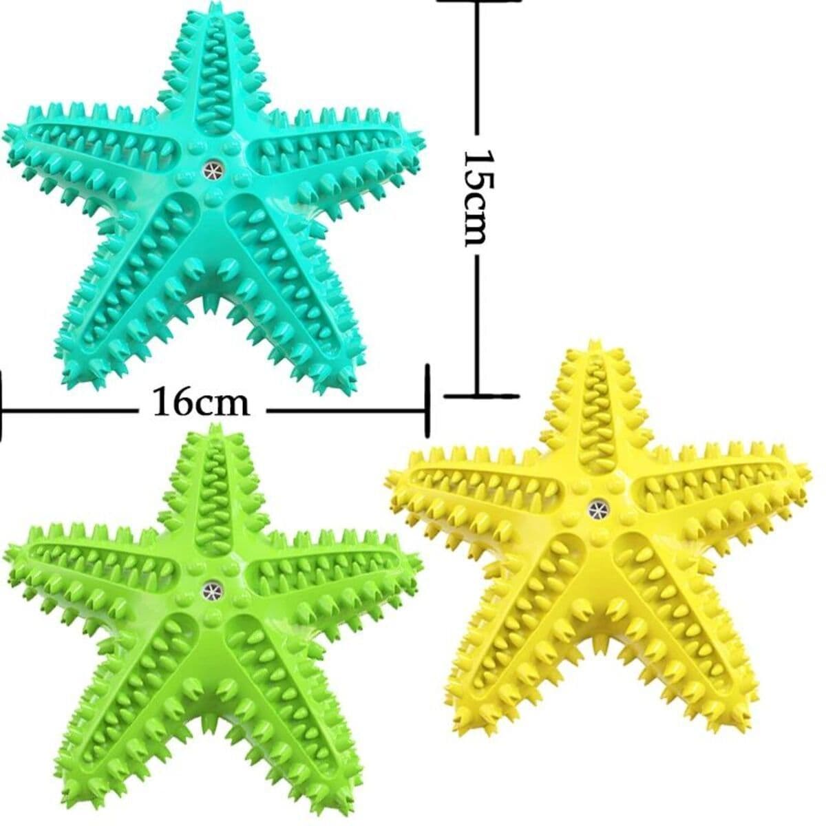 image-Dog Toys For Large Dogs Tooth Cleaning Chew Funny Interactive Training Starfish Toy Accessories Squeaky Toys TPR Toys