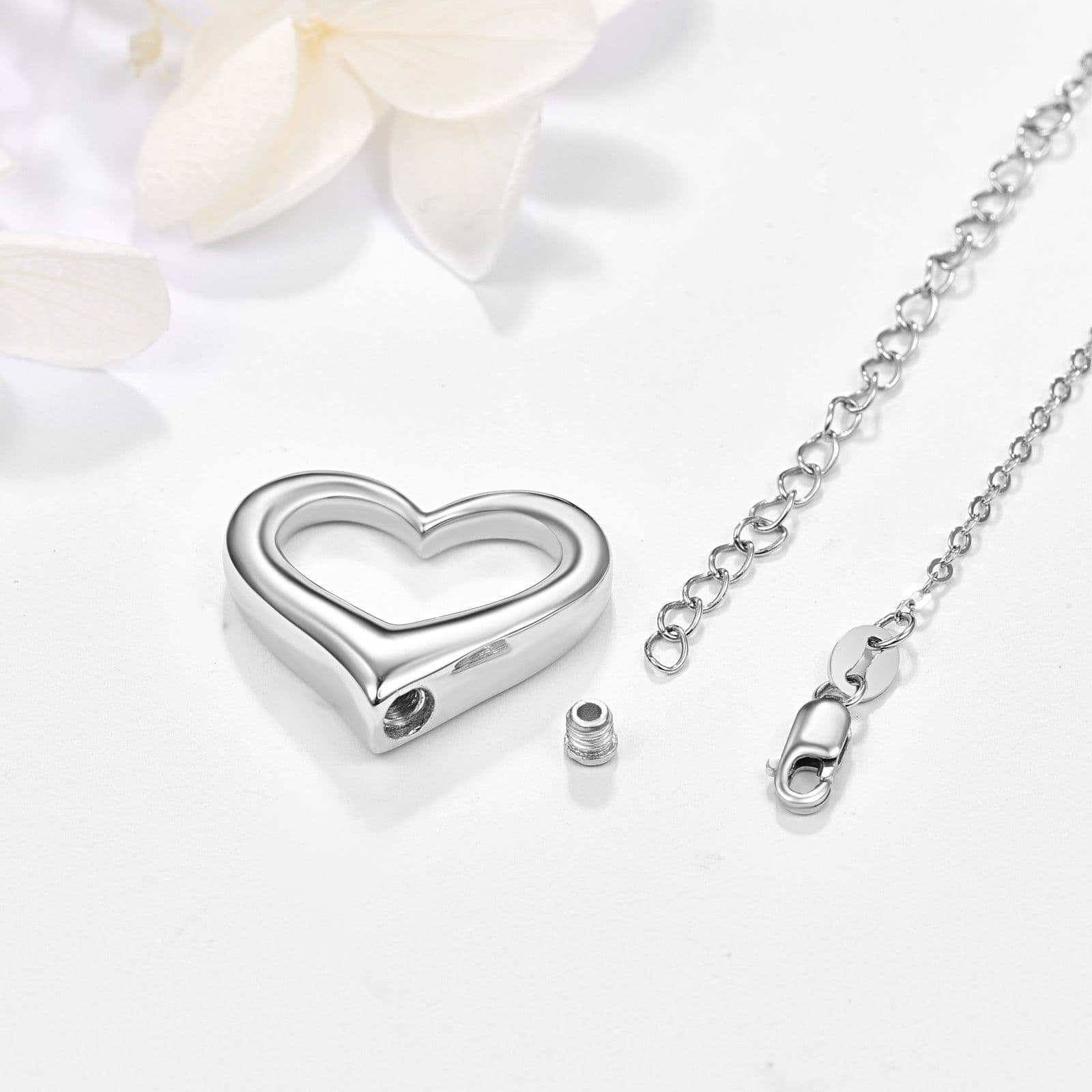 image-Heart Urn Necklace for Ashes for Women 925 Sterling Silver Cremation Jewelry Necklace Urn