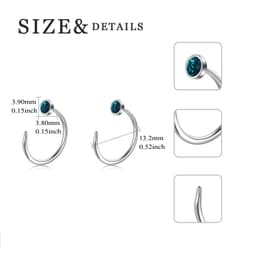 image-Ear Huggie Earrings Opal Half Cuff Hoop Earrings Threader Jewelry Gifts for Women Men Birthday