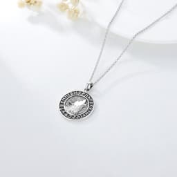 image-Viking Wolf Necklace Viking Jewelry Viking Runes Coin Wolf Pendant for Men Women