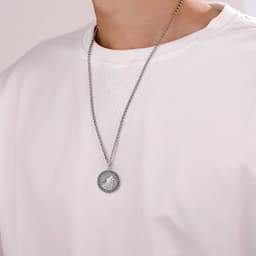 image-Viking Wolf Necklace Viking Jewelry Viking Runes Coin Wolf Pendant for Men Women