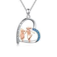 image-925 Sterling Silver Sister Heart Shape Necklace Always My Sister Forever My Friend