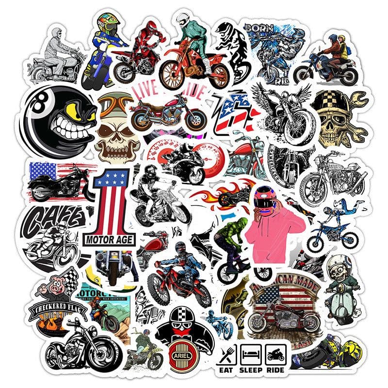image-50 Motorcycle Character Graffiti Stickers Waterproof Removable Luggage Skateboard Sticker Stickers