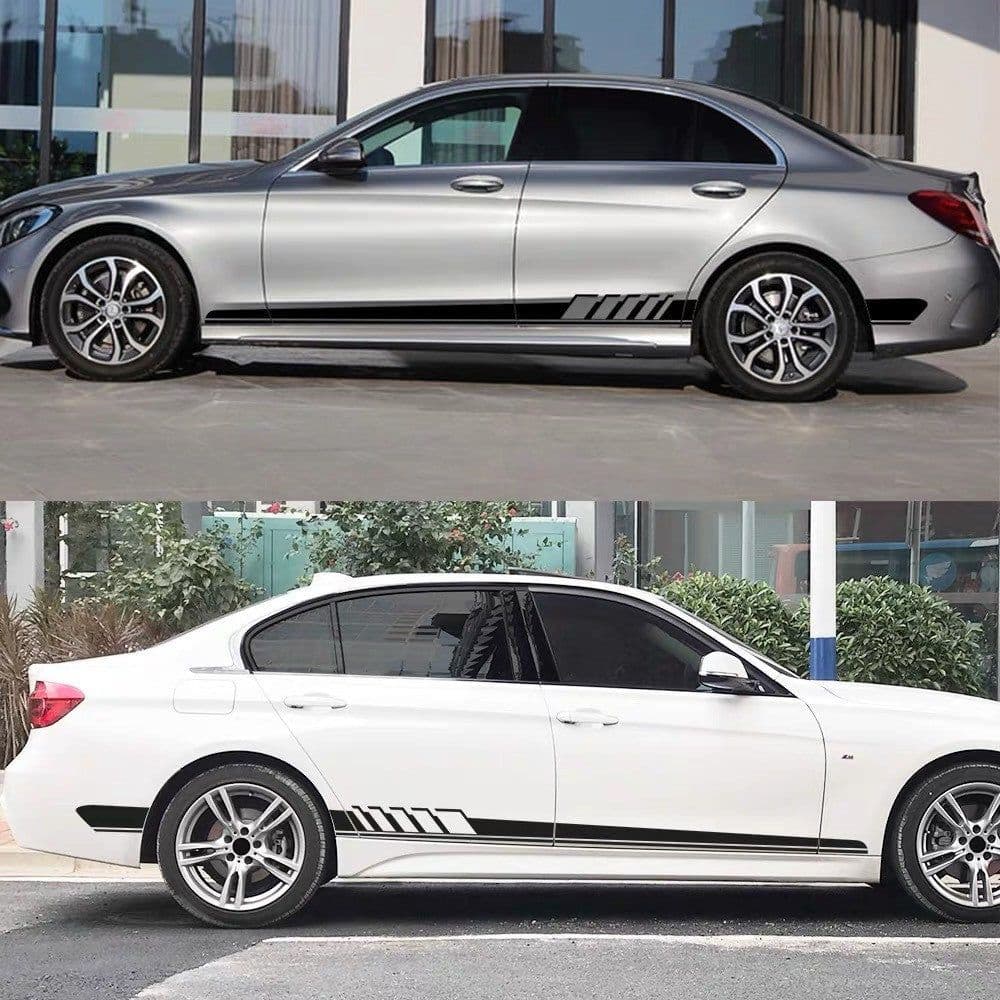 image-Striped Personality Car Decal Car Body Sticker Garland