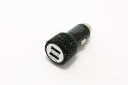 image-2.4A Dual Port Car Mobile Phone Charger With One For Two Diamond-Inlaid Dual Usb Car Charger Travel Car Charging Head