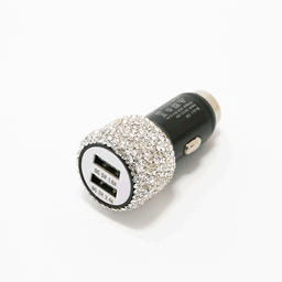 image-2.4A Dual Port Car Mobile Phone Charger With One For Two Diamond-Inlaid Dual Usb Car Charger Travel Car Charging Head