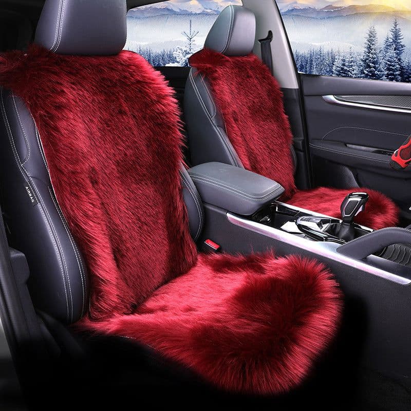 image-All-inclusive Car Seat Cover Plush Cushion Three-piece Cushion Universal Cushion Winter