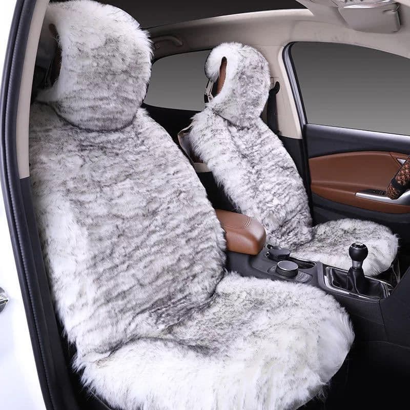 image-All-inclusive Car Seat Cover Plush Cushion Three-piece Cushion Universal Cushion Winter